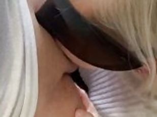 Blonde eager to deepthroat and gag