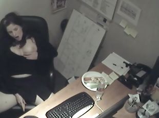 masturbare-masturbation, birou-office, adolescenta, aiurita, fetish, solo, bruneta