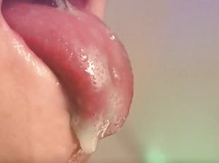 SO SLOPPY BLOWJOB ASMR Extreme CLOSE UP CUMSHOT CUM in MOUTH Hot Gi...