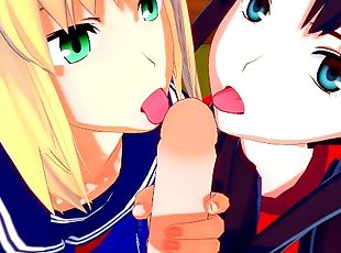 tetas-grandes, amateur, adolescente, japonés, corrida-interna, trío, follando-fucking, anime, hentai, 3d