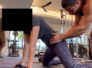 Voyeur caught trainer teaching young latina yoga teen how to stretc...