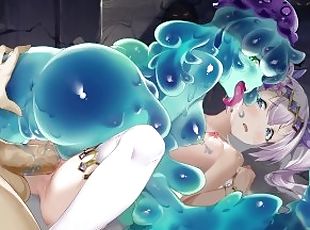 Sex With Slime Girl and Princess [2D Hentai Game, 4K, 60FPS, Uncens...