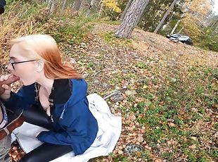 Redhead Beauty Girl Fucked In The Forest