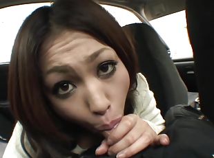 Kinky Youn Asian Fingers In The Passenger Seat Before Pov Head In T...