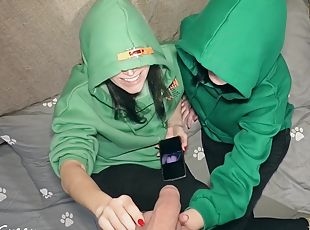 Girls In Hoodies Sucking Cock - Blowjob Sucking Balls Cumshot In Mo...