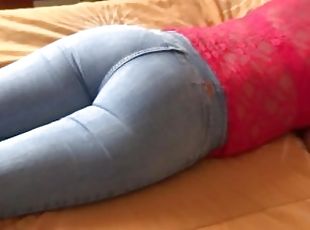 Compilation - 58yo exhibitionist mom shows off her big ass with jea...