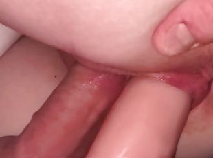 pillu-pussy, amatööri, milf, kaksinpeli, pov, dildo, ajettu, valkoinen, märkä, yhdyntä-penetrating