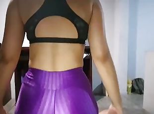 Licking blowjob over underwear, cum on pants, lap dance, leggings, ...