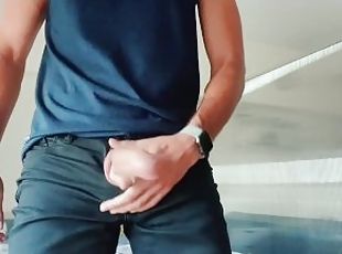 extrême, masturbation, gay, branlette, secousses, ejaculation, fétiche, solo, jeans