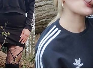 OUTDOOR SEX with a STRANGER in the FOREST was hot! BJ and miniskirt...