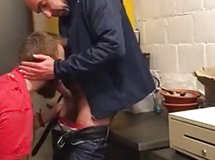 Sucking off a married daddy at work