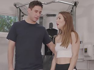 hardcore, pornstar, couple, naturel, salle-de-gym