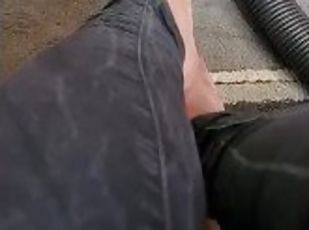 slide your tiny dick in between my toes, a few shakes and u will cum, clean up after thats a goodboy