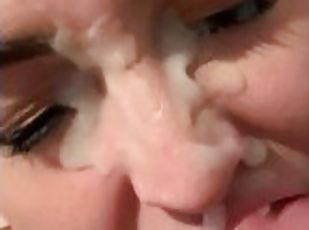 Pawg takes HUGE facial
