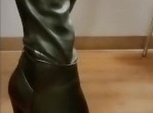 collants, amateur, pieds, fétiche, solo, bottes, jambes