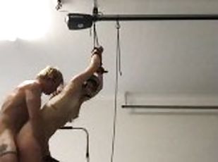 tied up and fucked in shed, orgasming ing hard