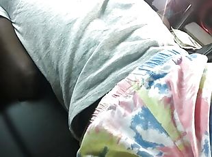 Little tight ass bend over to suck my cock in the car.