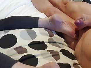 masturbation, vieux, mature, milf, maman, pieds, secousses, ejaculation, assez, plus-agée