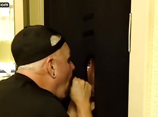 Greedy gloryhole milf sucks boyfriends cock in homemade video