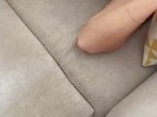 I come to wake her up on the sofa so that she sucks me  and I cum o...