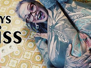 pisser, anal, jouet, goth, tatouage