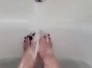 mandi, amatir, pasangan, kaki, seorang-diri, jari-kaki