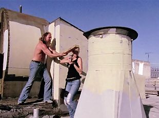 Couple Works up a Sweat While Hardcore Fucking in a Toilet