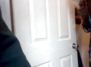 suck his dick from behind the door
