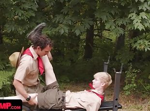 Boys At Camp - Slender Blonde Boy Gets Stripped And Fucked In The W...