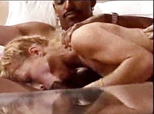 Two guys fuck his slutty wife real hard