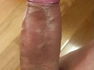 Jerking off my uncut cock