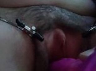 clítoris, peluda, masturbación, coño-pussy, amateur, juguete, casero, sadomasoquismo, consolador, fetichista