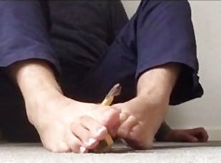 masturbarsi, piedi, pov, feticci, solitari, lavoro-di-piedi, banane