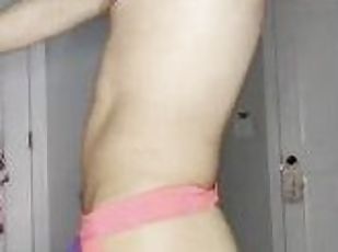 asiático, amateur, gay, universidad, bailando, a-solas, gay-joven