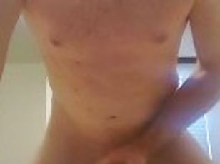 Fit white guy with big dick moans and talks dirty while humping his...