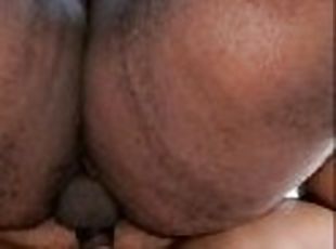 Ebony chubby guy bhm fucks ebony BBW fat clit balls deep close up w...