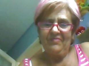 60 year old granny shows herself on amateur webcam