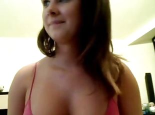 gros-nichons, masturbation, chatte-pussy, naturel, webcam, solo, rasé, innocent, string