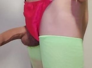 masturbation, amateur, énorme-bite, ados, latina, bas, culotte, ejaculation, mignonne, fétiche