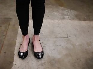 College Girl In Well Worn Ballet Flats Getting Her Shoes Filthy Dir...