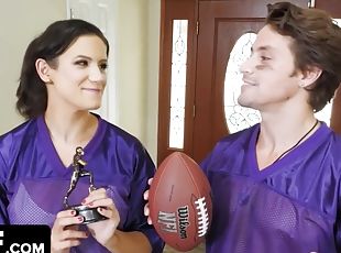 Supportive Stepmom Gives Her Athletic Stepson A Creamy Award For Wi...