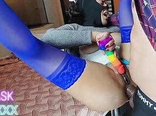 A good Anal with a rainbow toy