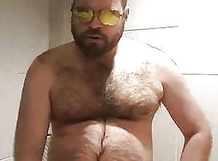 masturbation, amateur, ejaculation-sur-le-corps, énorme-bite, gay, secousses, ejaculation, musclé, ours