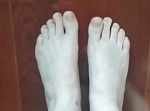 amateur, interracial, pieds, fétiche, blanc, orteils
