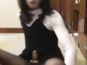 Ladyboy after homework and school is masturbating her cock for a lo...