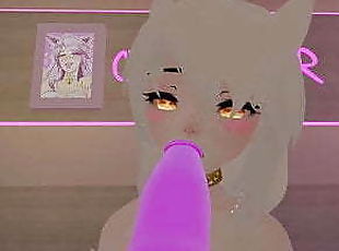 Cute angel plays with her new toy's in VRChat