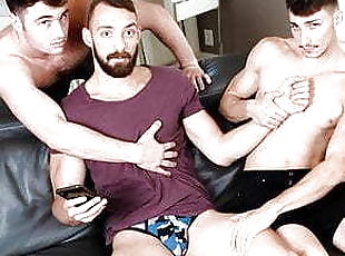 anal, mamada, polla-enorme, gay, sexo-en-grupo, culo-sexy, trío, musculada