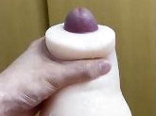 My cock is so huge that the fleshlight is PENETRATED!!  Male INTENS...