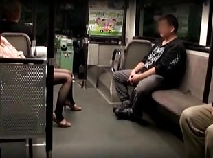 japonais, cam, voyeur, bus, réalité, talons-hauts, sucer