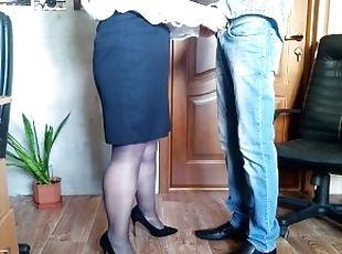 cul, bureau-office, russe, secrétaire, amateur, fellation, ejaculation-sur-le-corps, milf, maman, branlette